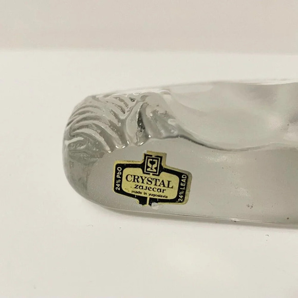 Vintage Crystal Easter Bunny Rabbit Paperweight Yugoslavia by Zajecar - Picture 10 of 15